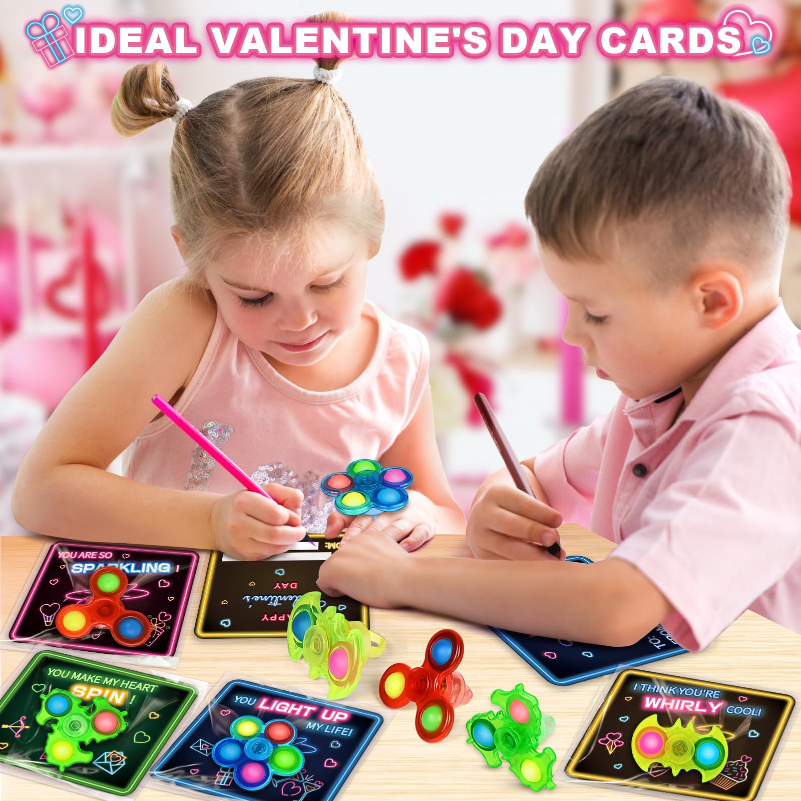 Foto 6 | Fidget Spinners Aurotops Light Up, Paquete De 24 Tarjetas De San Valentín - Venta Internacional.