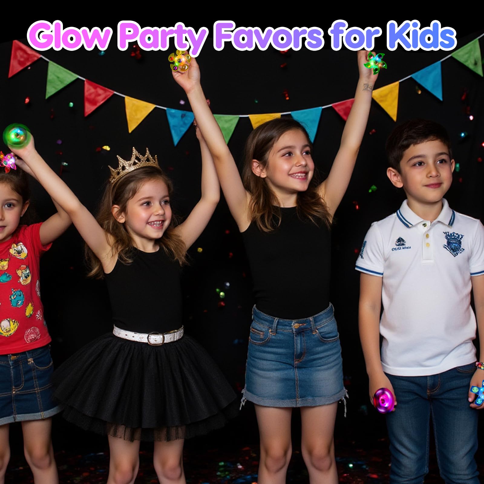 Foto 4 pulgar | Anillos Fidget Spinner Con Luz Led, Regalos De Fiesta Para Niños - Venta Internacional.