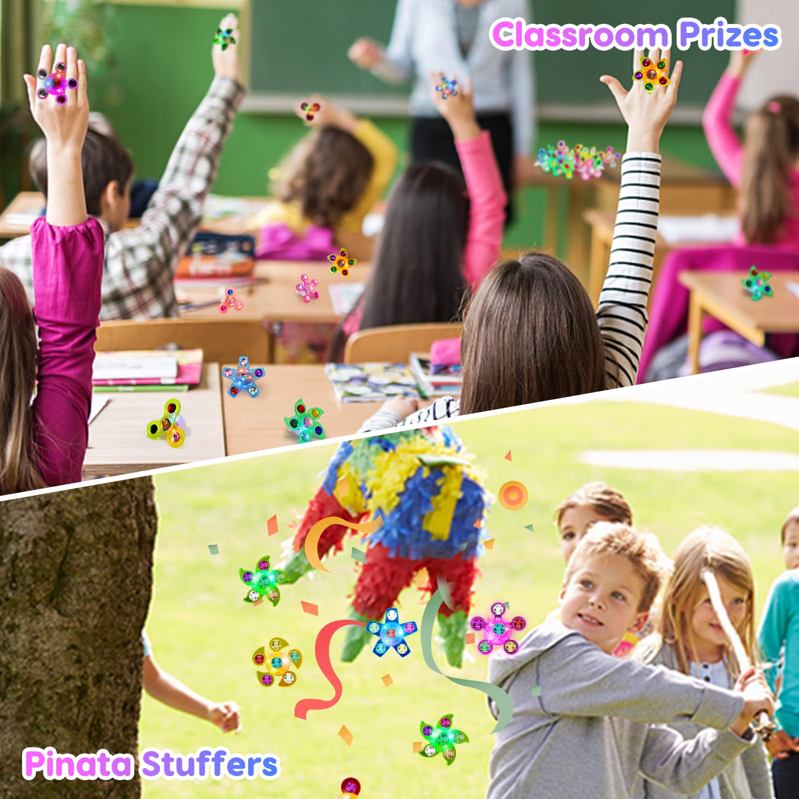 Foto 6 pulgar | Anillos Fidget Spinner Con Luz Led, Regalos De Fiesta Para Niños - Venta Internacional.