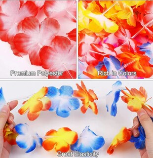 Foto 3 | 40 Xtellar Piezas Collaresy Pulseras Hawaiano Flores Para Fiestas (10 Collares + 20 Culseras + 10 Diademas)