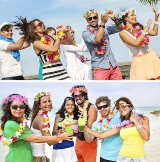 Foto 4 | 40 Xtellar Piezas Collaresy Pulseras Hawaiano Flores Para Fiestas (10 Collares + 20 Culseras + 10 Diademas)
