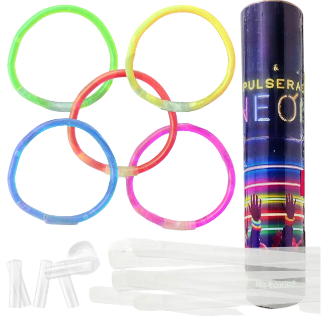 Foto 2 pulgar | Xtellar 100 Pulseras Neón Fosforescente Glow Stick Fiestas Eventos