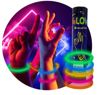 Foto 2 | Xtellar 100 Pulseras Neón Fosforescente Glow Stick Fiestas Eventos