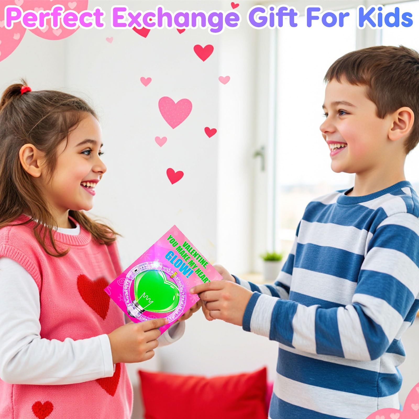 Foto 3 pulgar | Pulseras Led Thremhoo Que Brillan En La Oscuridad Para Niños De San Valentín - Venta Internacional.