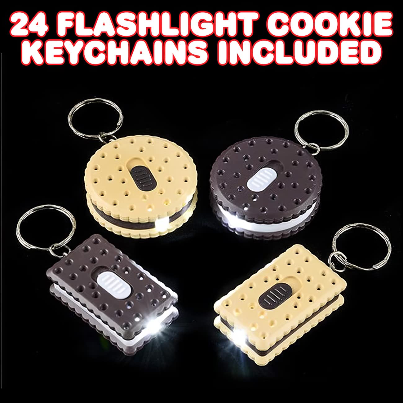 Foto 3 pulgar | Llaveros Con Linterna Artcreativity, Galletas Tipo Sándwich, Paquete De 24 - Venta Internacional.