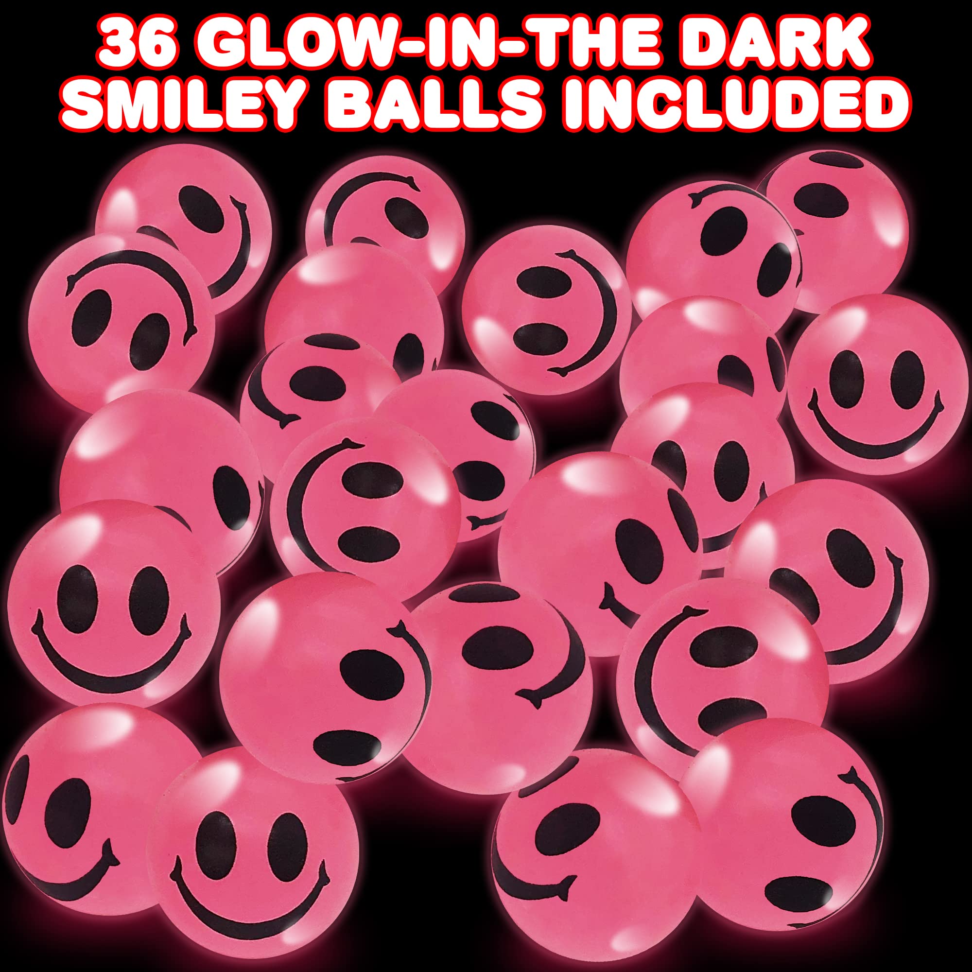 Foto 2 | Bouncing Balls Artcreativity Pink, Cara Sonriente Que Brilla En La Oscuridad - Venta Internacional.