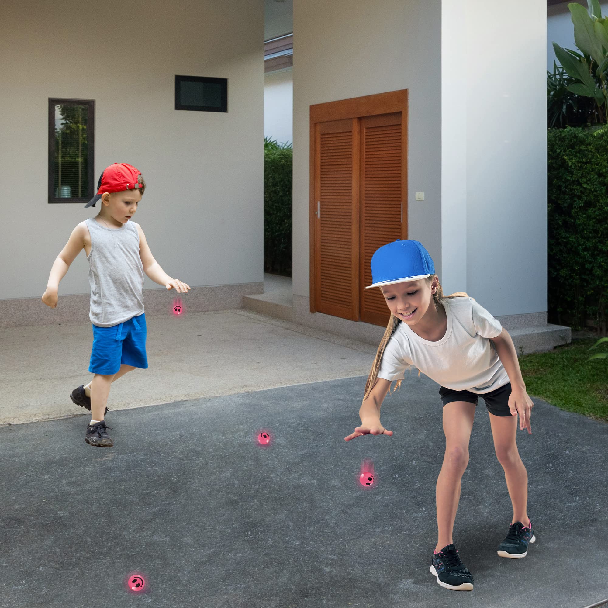 Foto 7 | Bouncing Balls Artcreativity Pink, Cara Sonriente Que Brilla En La Oscuridad - Venta Internacional.