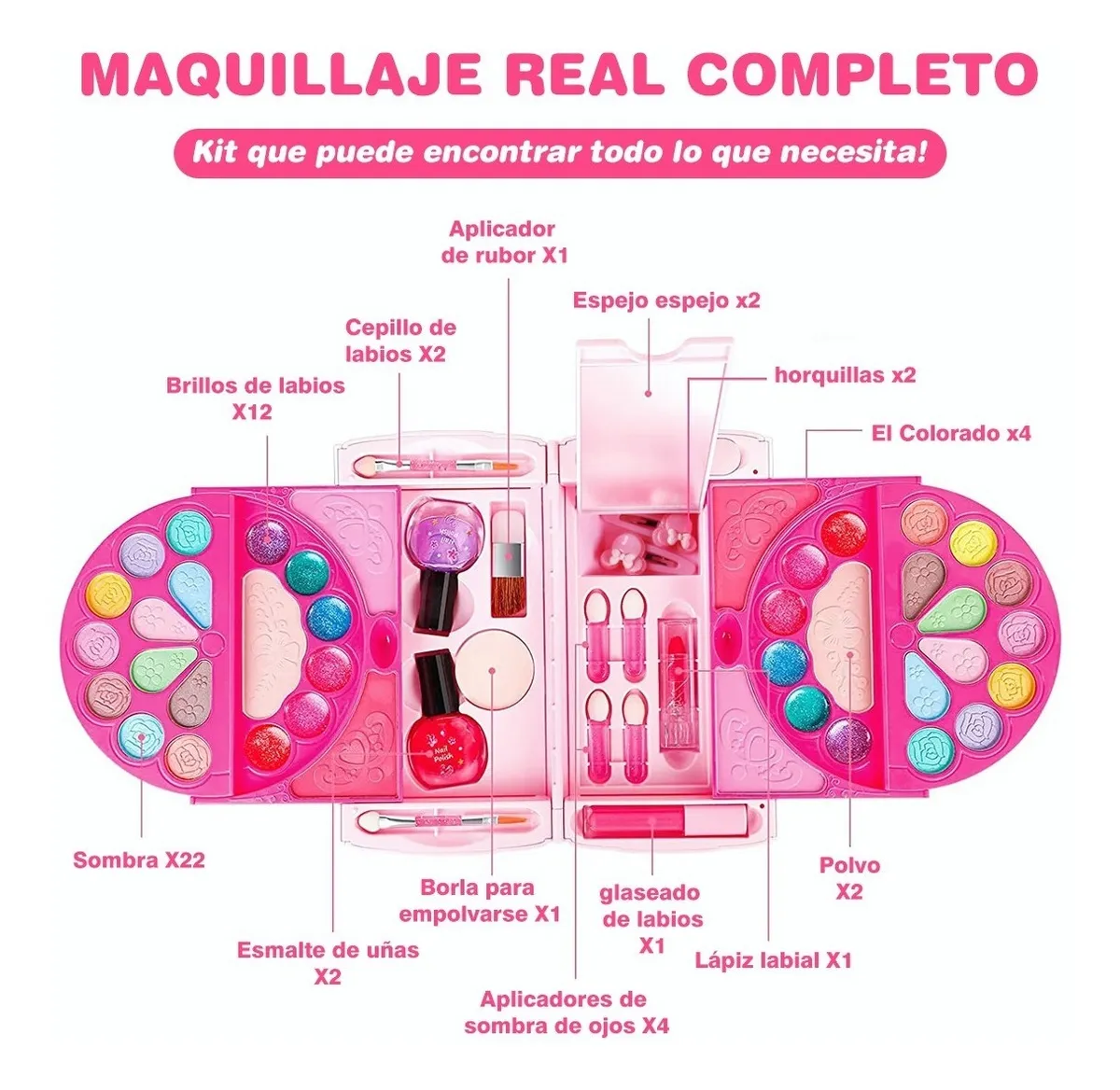 Foto 3 pulgar | Juego de Maquillaje Malubero para Niña