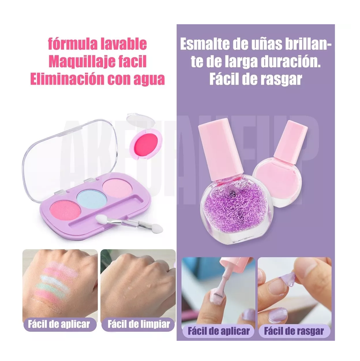 Foto 5 pulgar | Juego De Maquillaje Belug para Niñas Real Lavable con Bolsa