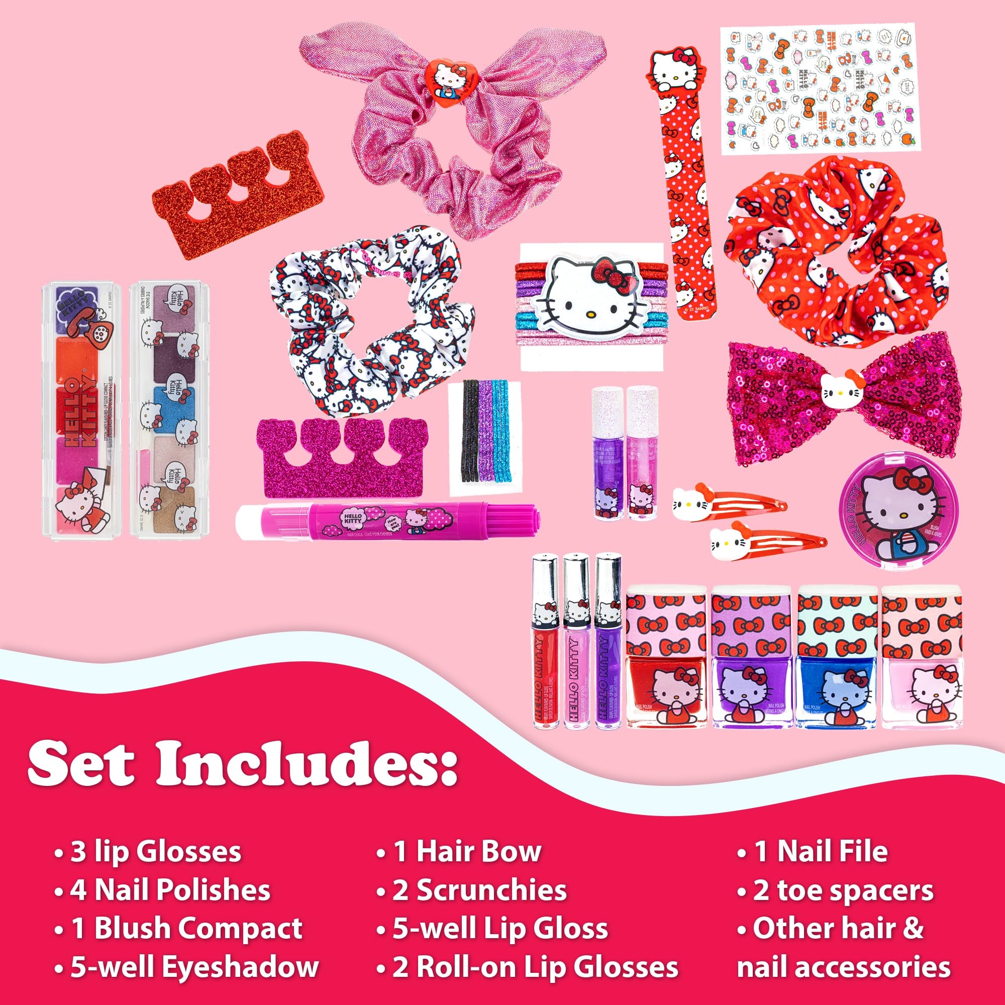 Foto 6 pulgar | Set De Maquillaje Cosmético Townley Girl Hello Kitty Con Funda De Tren - Venta Internacional.