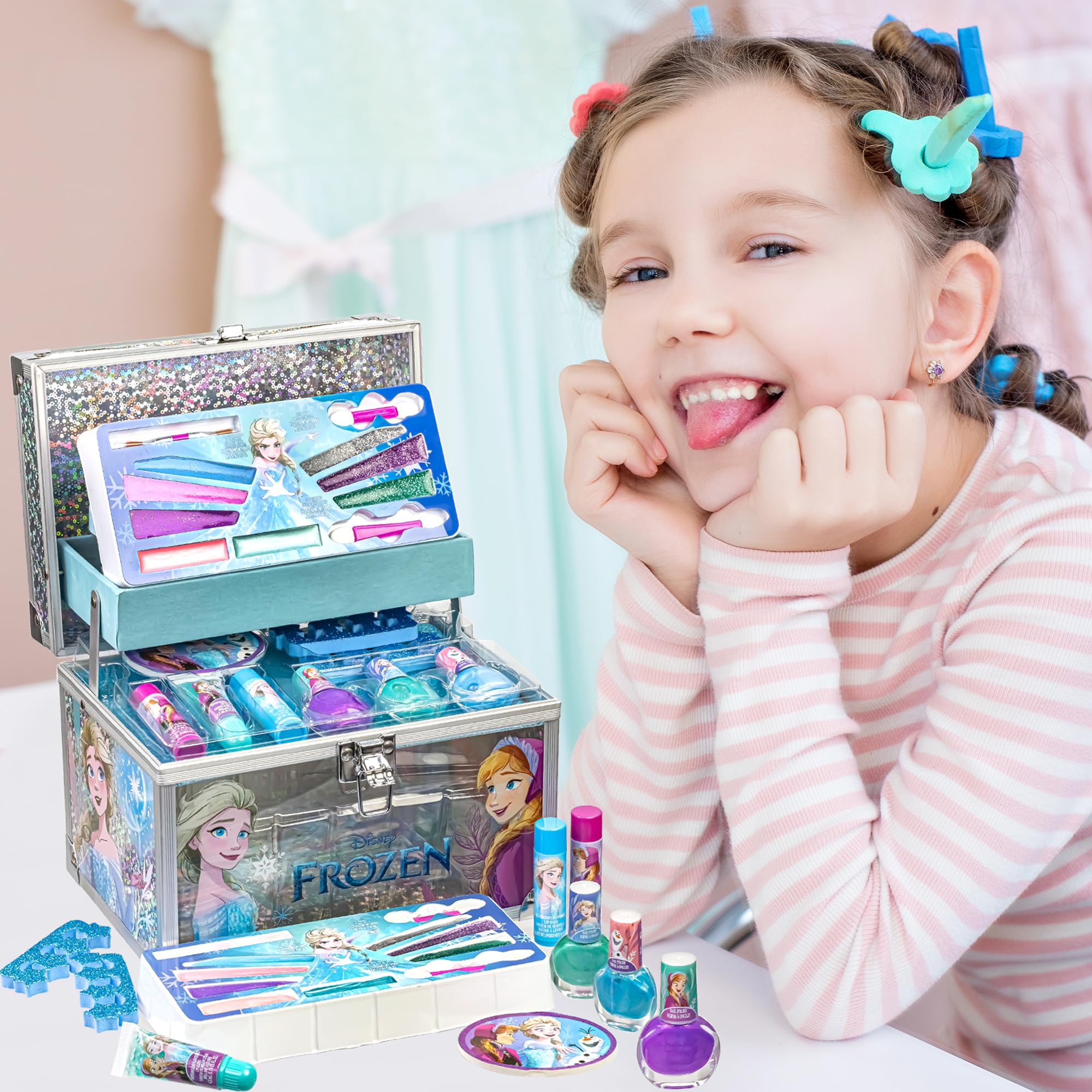 Foto 3 pulgar | Set De Belleza Townley Girl Disney Frozen Con Funda De Tren Para Niñas - Venta Internacional.