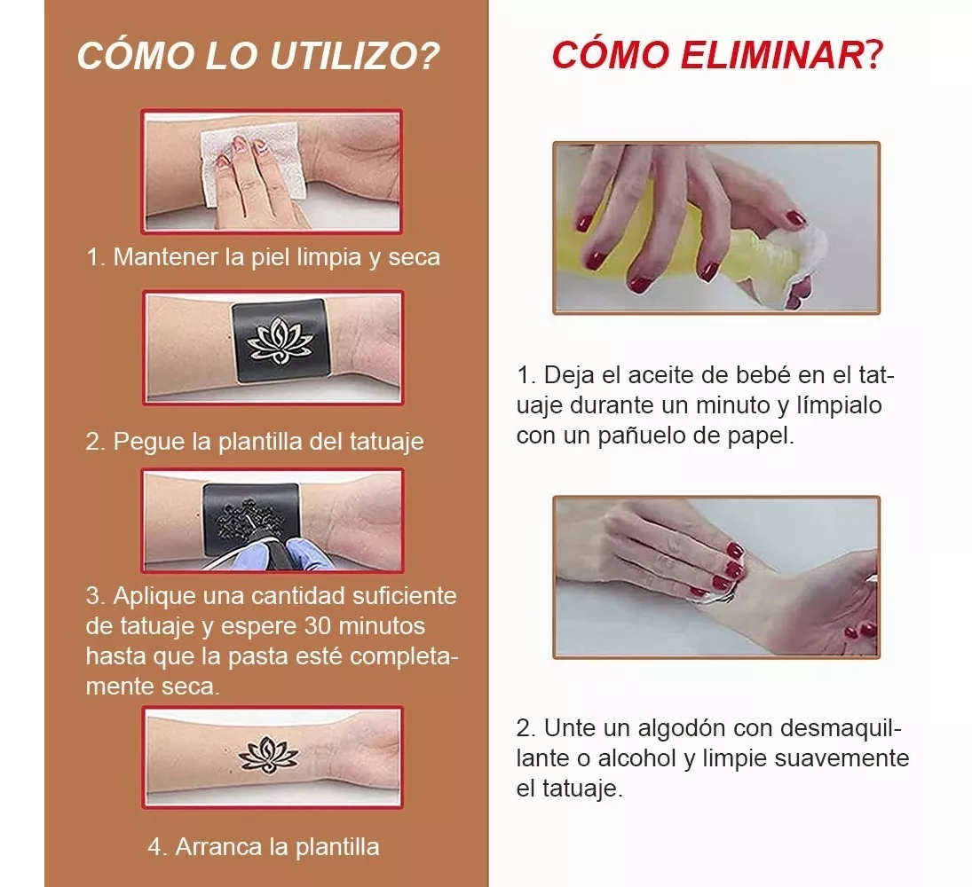 Foto 5 pulgar | Kit Básico Para Tatuajes Belug Henna Natural Temporales Multicolor