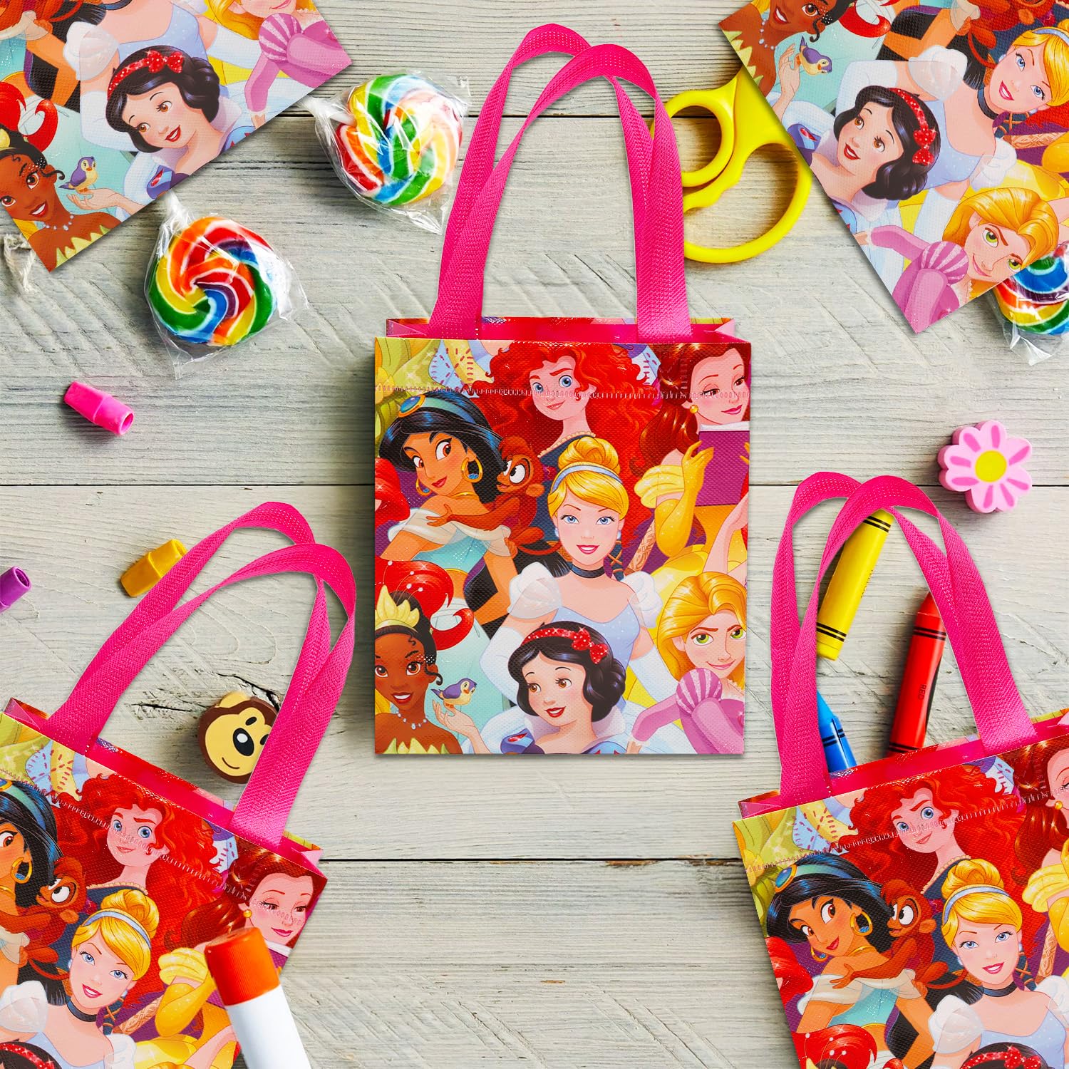 Foto 4 pulgar | Set De Bolsas Para Regalo De Fiesta Con Princesas De Disney, Paquete De 24 Para Niños - Venta Internacional.