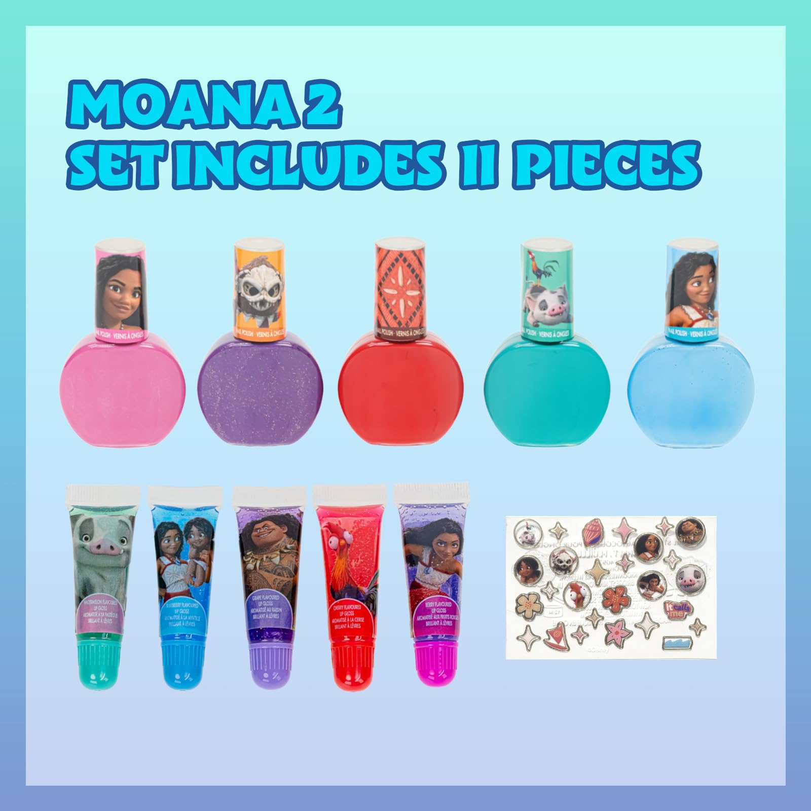 Foto 3 pulgar | Set De Maquillaje Cosmético Townley Girl Moana 2 Con Brillo De Labios, 11 Unidades - Venta Internacional.
