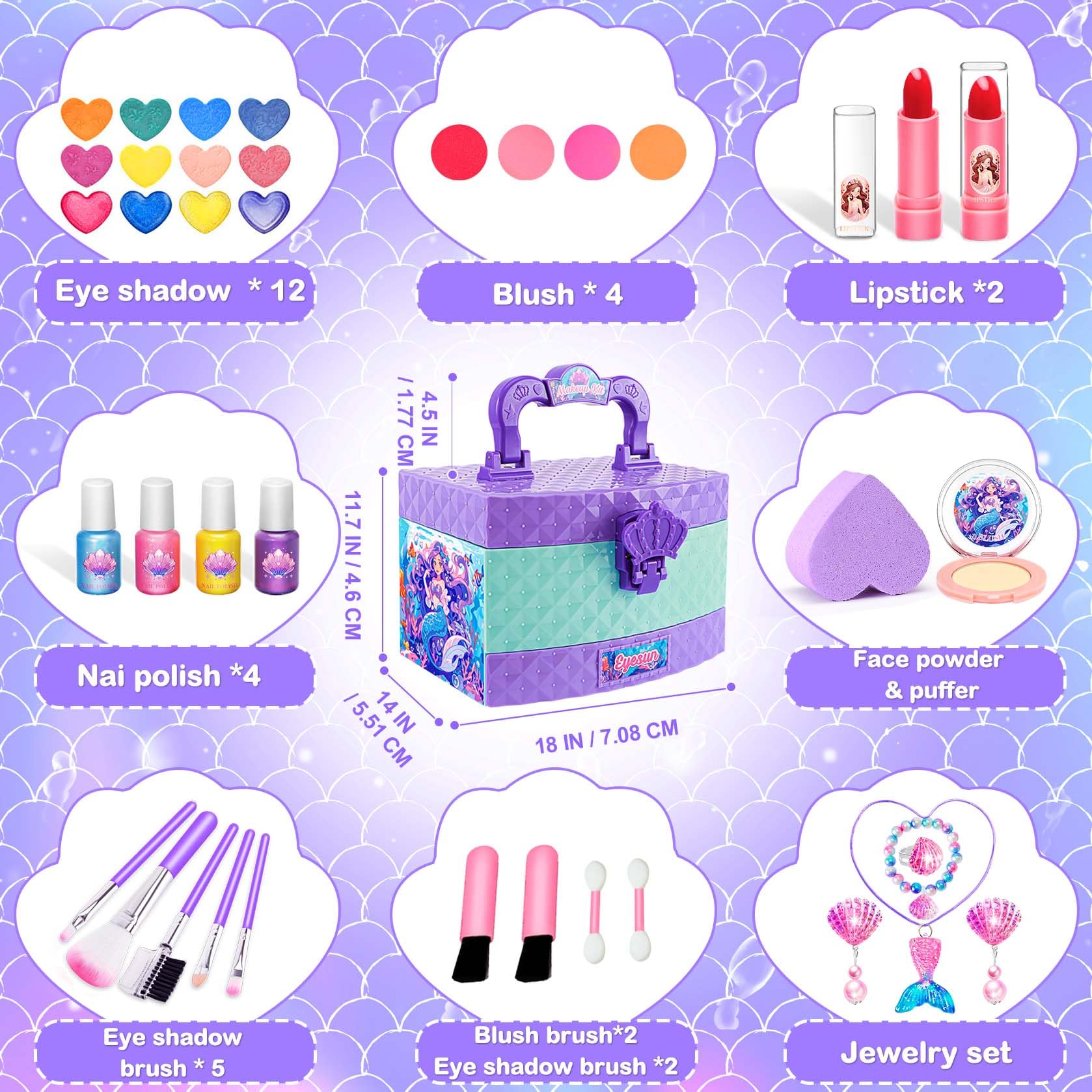 Foto 4 | Kit de Maquillaje Eye Sun para Niñas con Funda y Accesorios - Venta Internacional