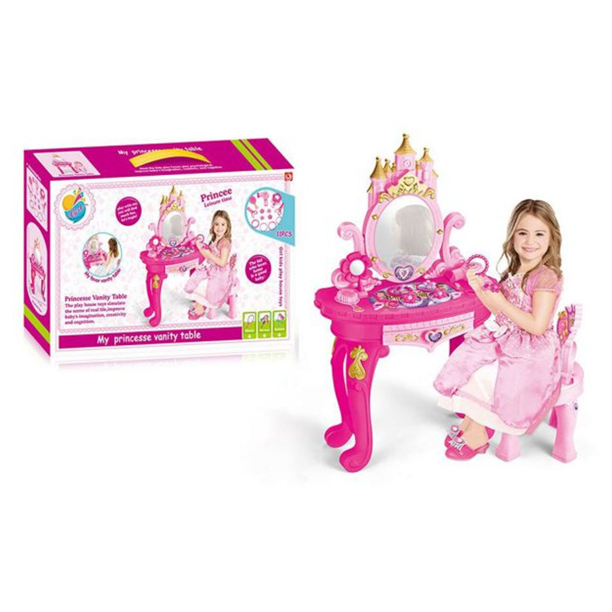 Foto 5 pulgar | Tocador De Juguete Con Accesorios Y Silla Infaltil Para Niña