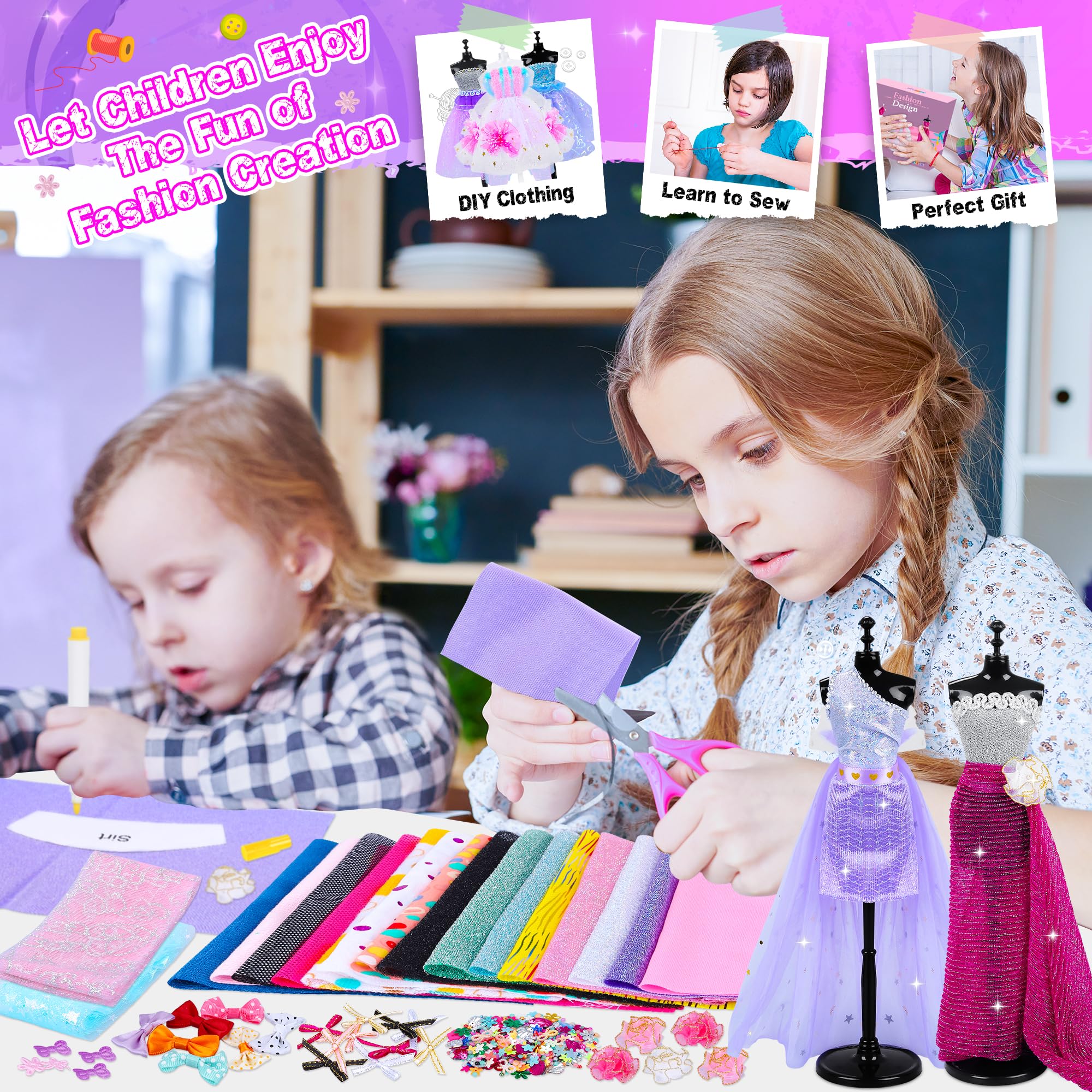 Foto 7 | Kit De Diseñador De Moda Minifun Con Más De 1500 Piezas Para Niñas De 6 A 12 Años - Venta Internacional.
