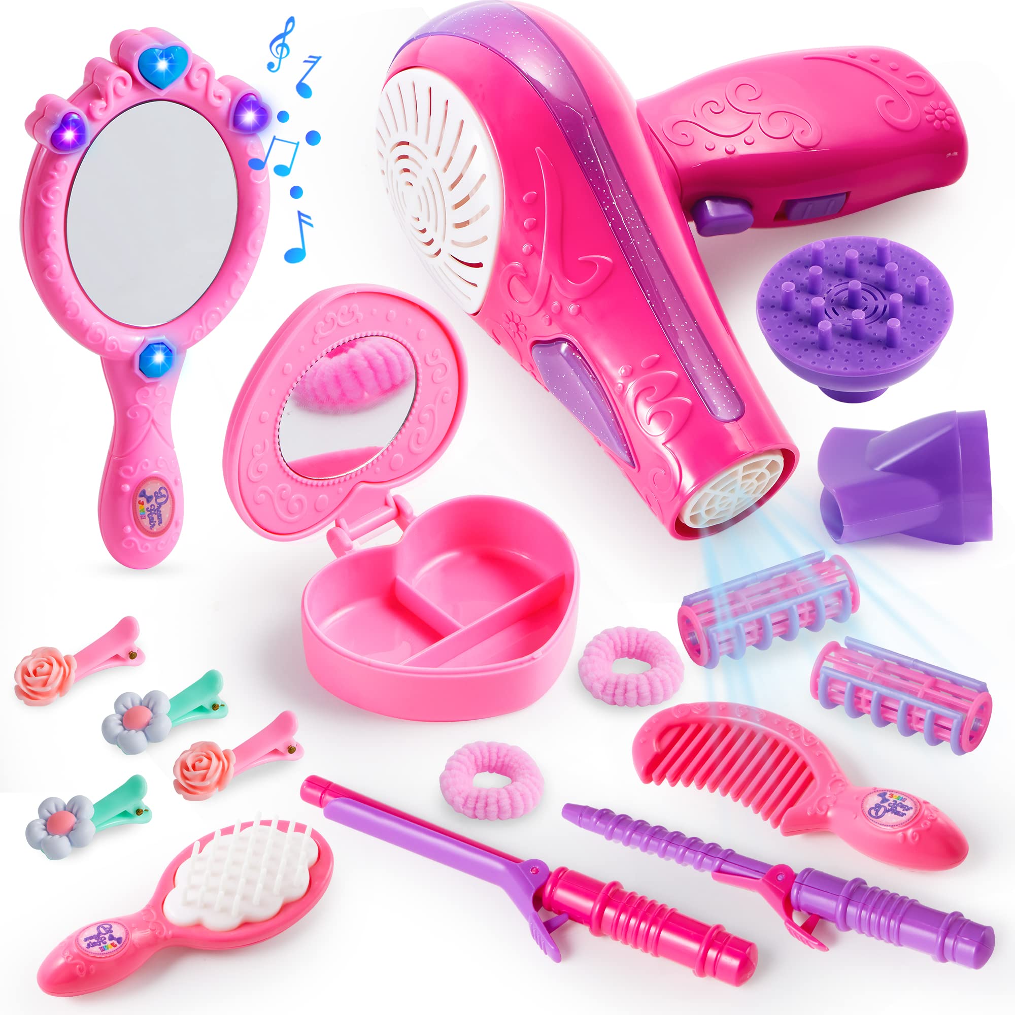 Foto 2 pulgar | Set De Salón De Belleza Joyin Girls Con Secador De Pelo, Espejo Y Más, 17 Piezas - Venta Internacional.