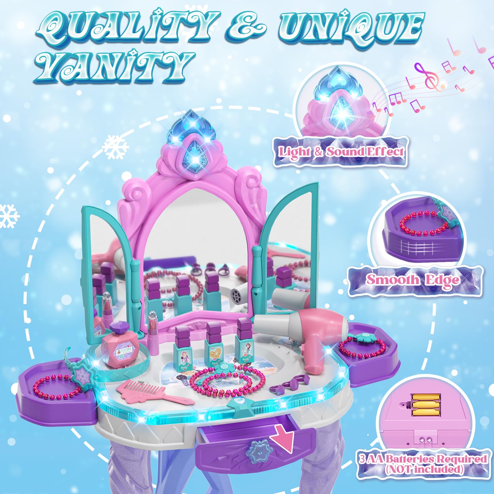 Foto 3 pulgar | Set De Tocador Pretend Play Lehoo Castle Con Accesorios Para Niñas - Venta Internacional.