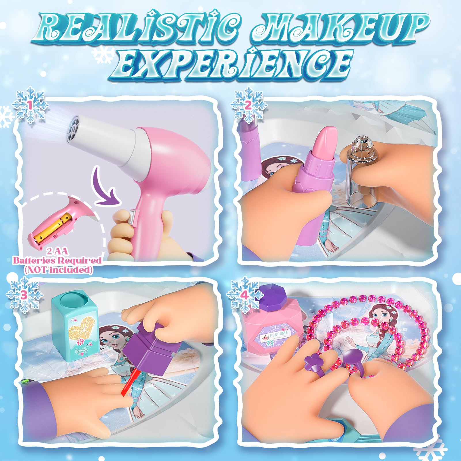 Foto 4 pulgar | Set De Tocador Pretend Play Lehoo Castle Con Accesorios Para Niñas - Venta Internacional.