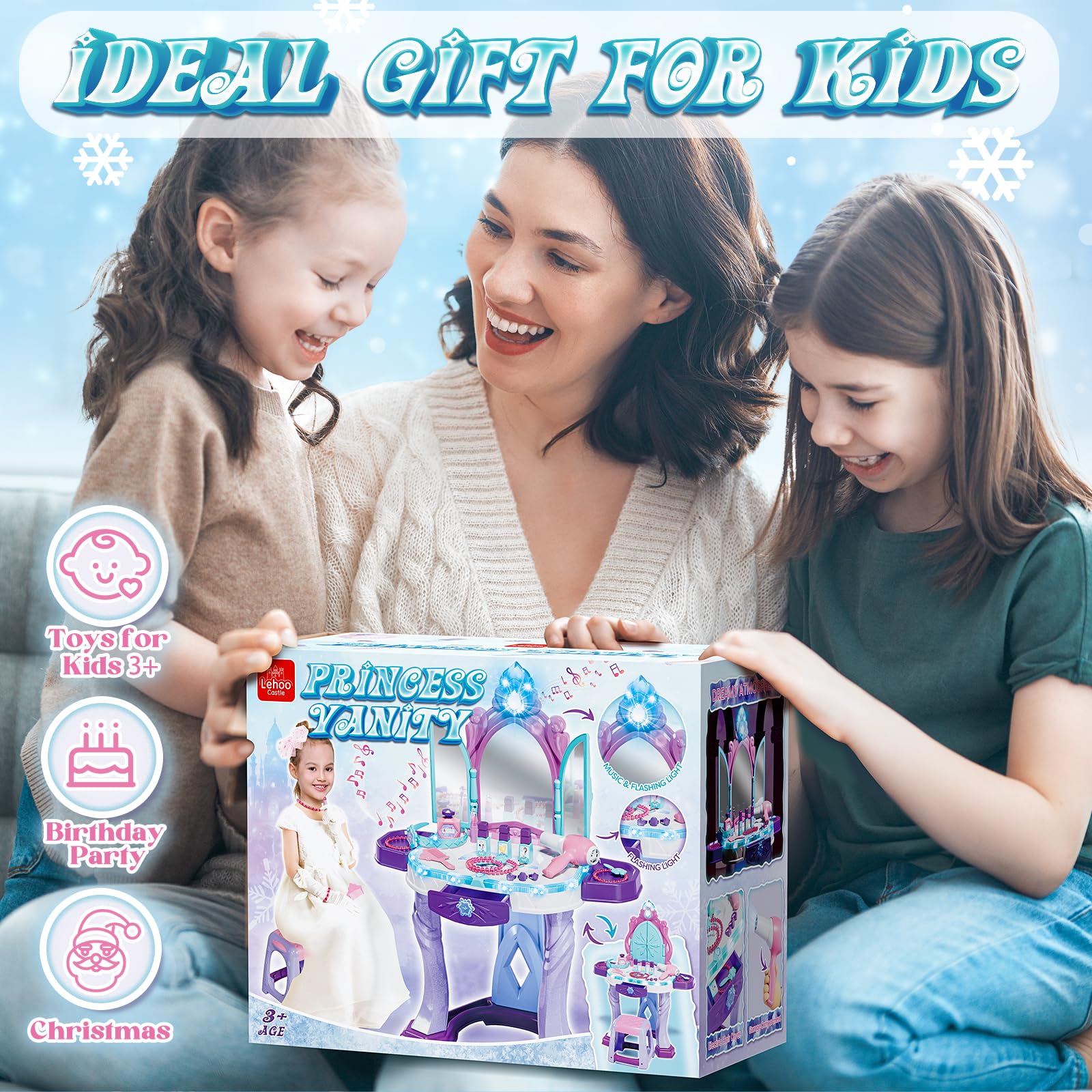 Foto 8 pulgar | Set De Tocador Pretend Play Lehoo Castle Con Accesorios Para Niñas - Venta Internacional.