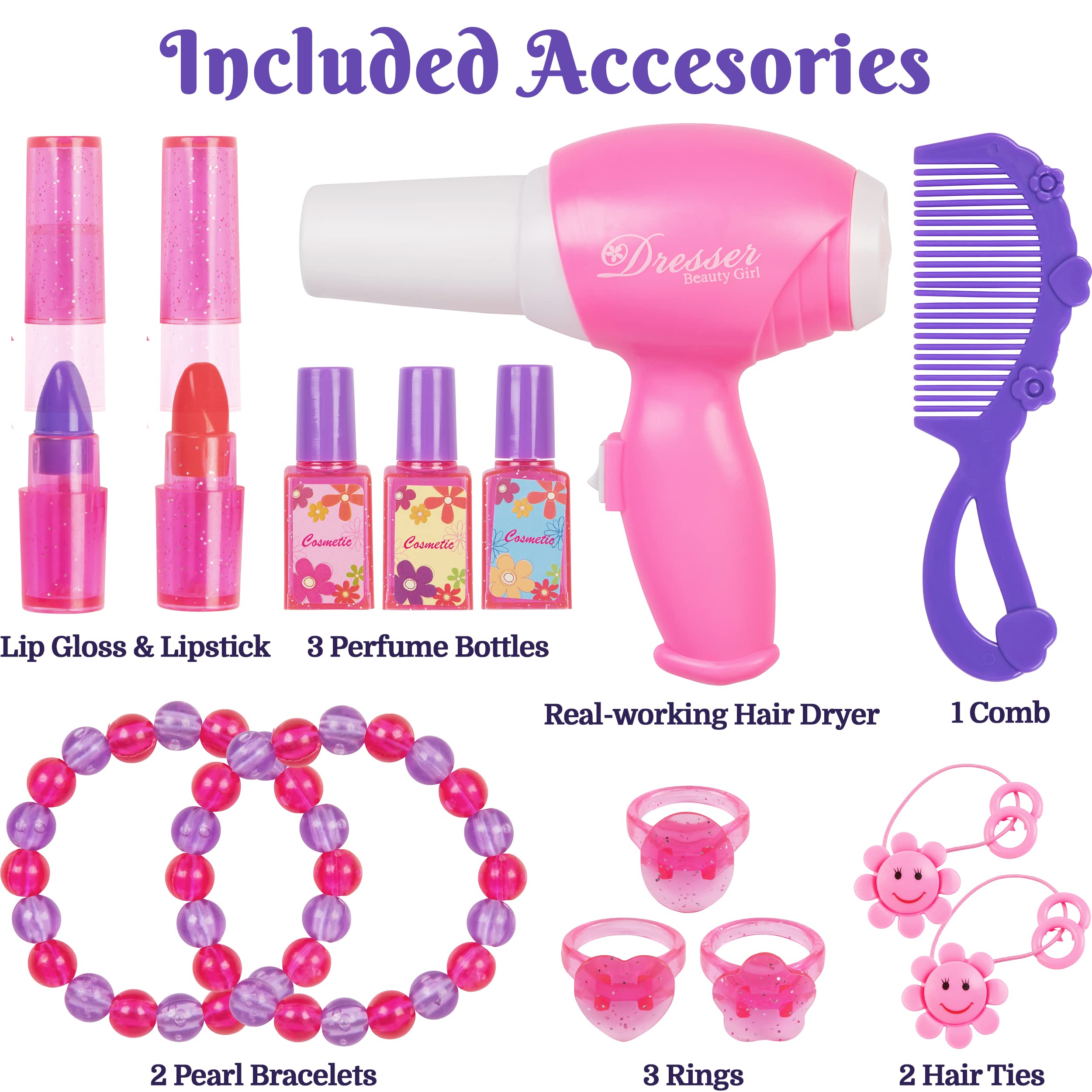 Foto 3 | Mesa De Maquillaje Prextex Kids Con Espejo, Silla Y Accesorios - Venta Internacional.