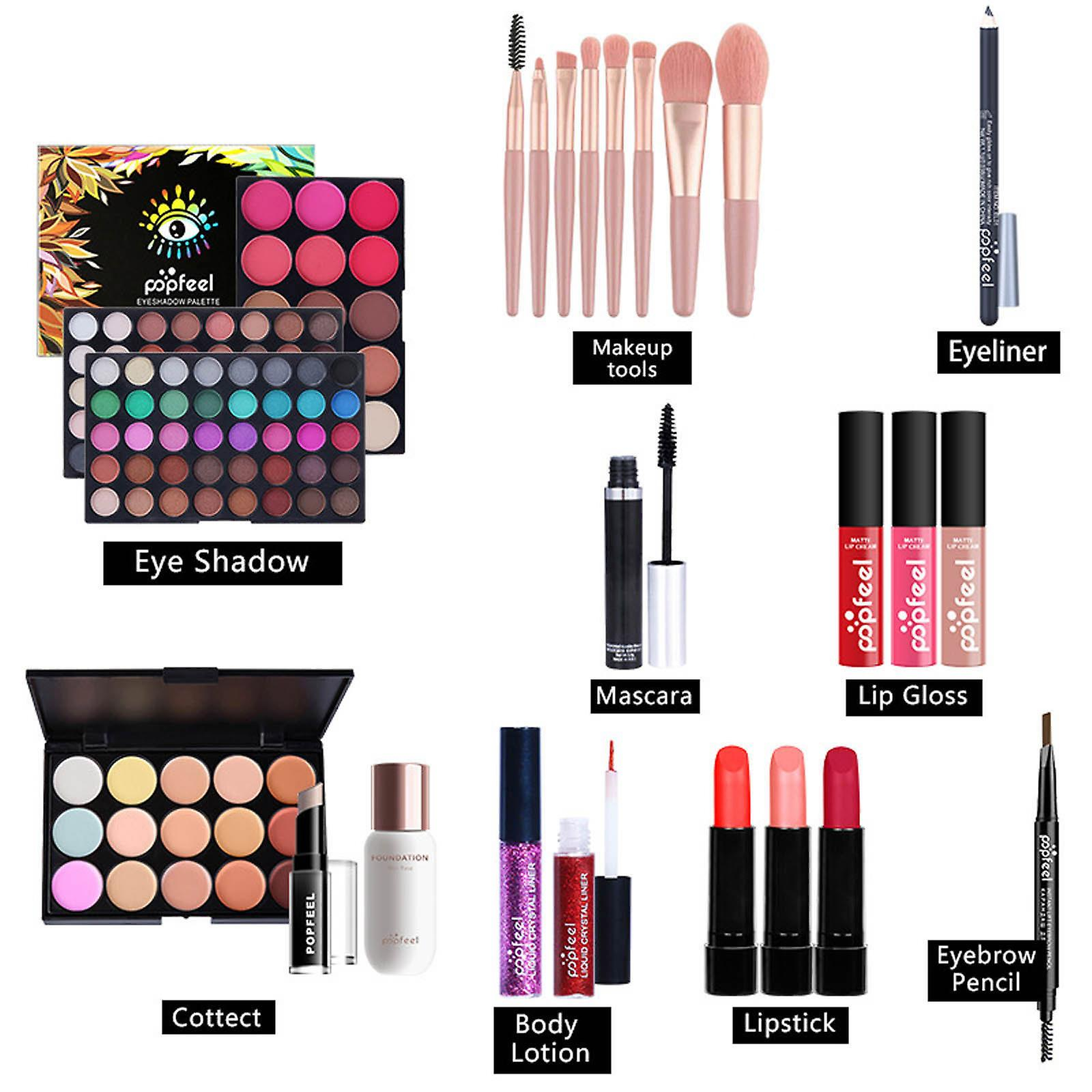 Foto 3 | Set De Cosméticos Para Principiantes Huoguo  Todo En Uno  Para Niñas  24 Piezas Con Bolsa - Venta Internacional.