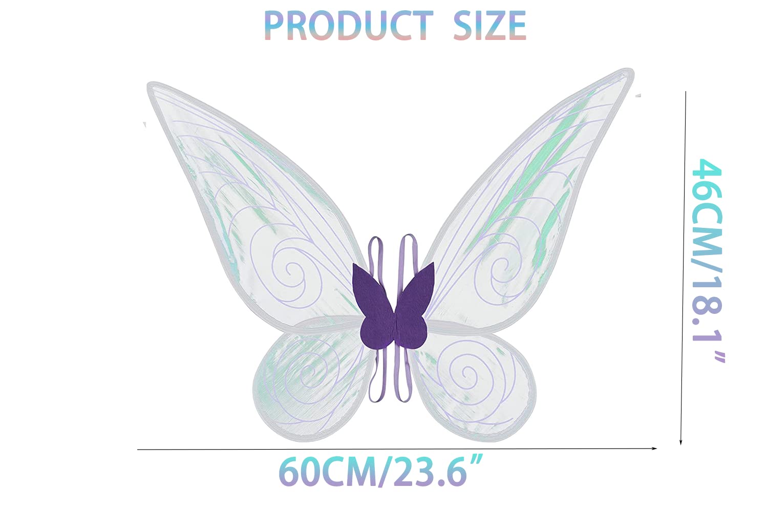 Foto 3 pulgar | Venta Internacional- White Fairy Wings Dress Up Sparkling Sheer Wings Purple