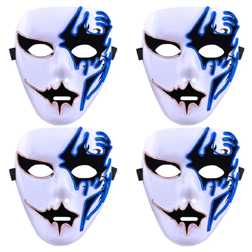 Foto 1 | Máscaras De Pvc Para Halloween  Z-smilefun  Mxoen-004  4 Piezas  Plástico Pvc Color  Azul Con Blanco