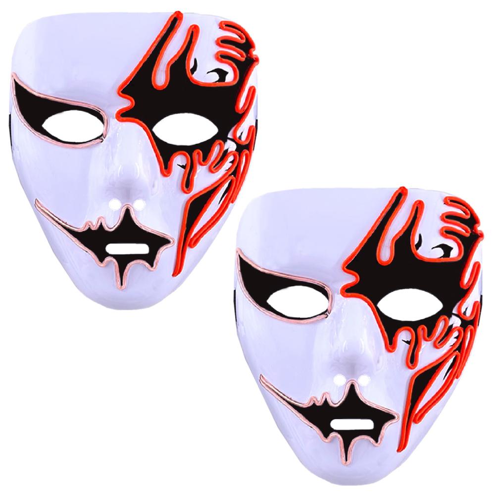 Máscara Para Fiesta Rave  Z-smilefun  Mxoen-012  2 Piezas  Plástico Pvc Color  Rojo Con Blanco