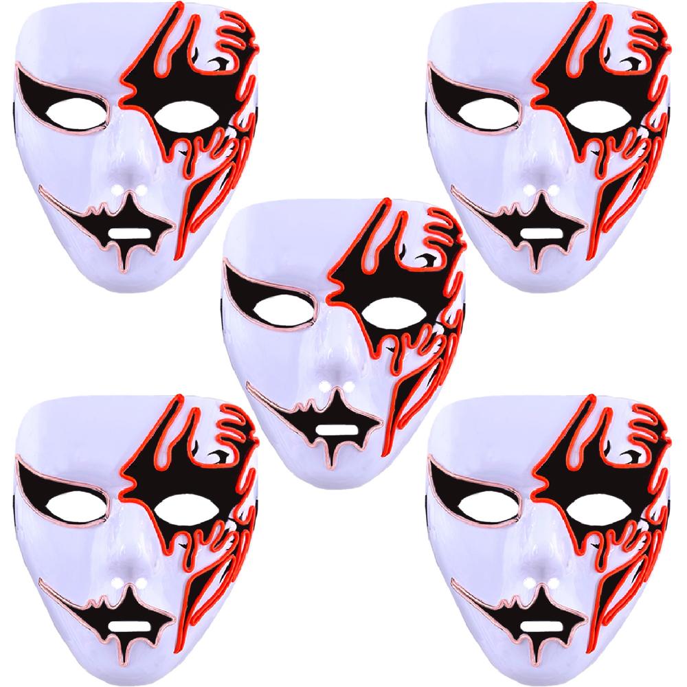 Foto 1 | Máscaras Para Fiesta Horror  Z-smilefun  Mxoen-015  5  Piezas  Plástico Pvc Color  Rojo Con Blanco