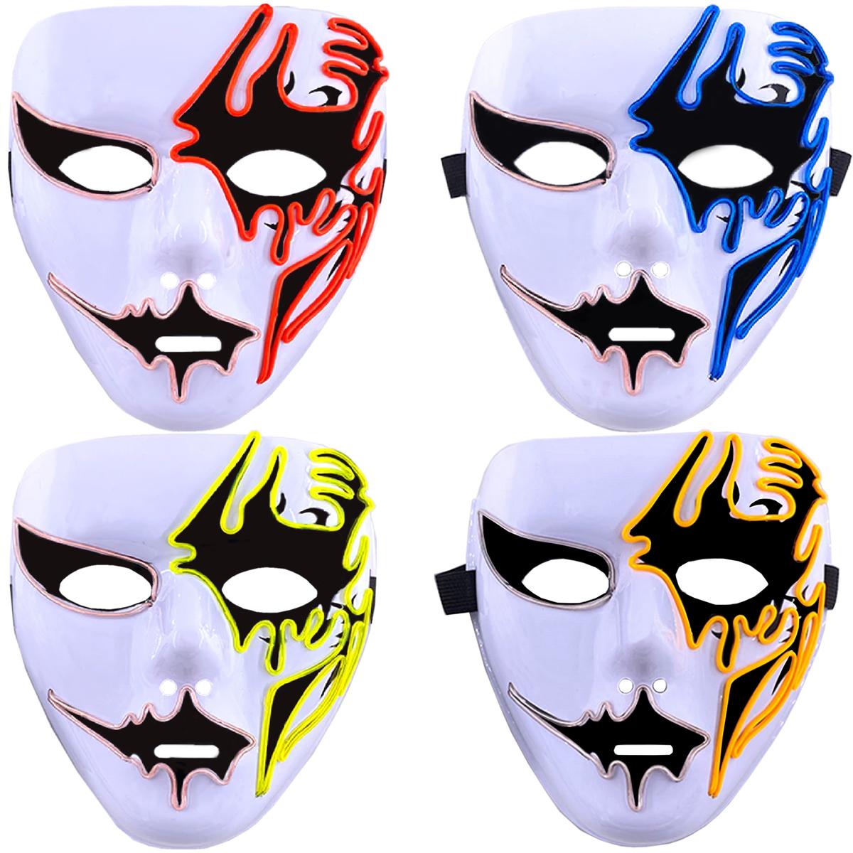 Halloween Máscaras De Luz  Z-smilefun  Mxoen-002  2 Piezas  Plástico Pvc Color  Azul Con Blanco