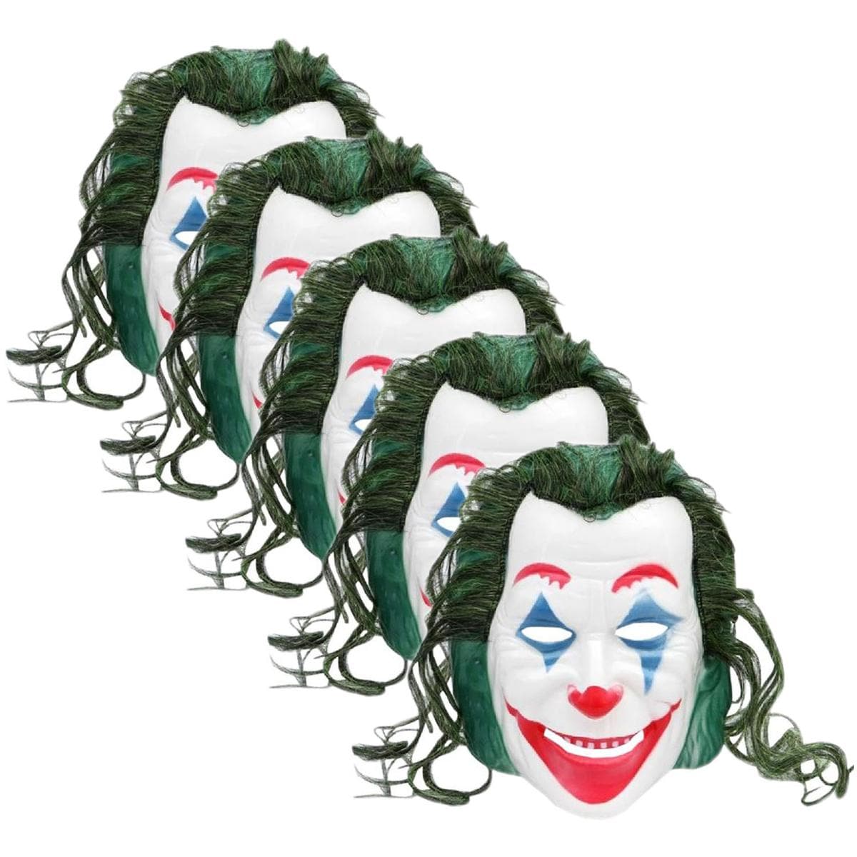 Máscaras De Halloween  Z-smilefun  Mxjkm-005  5  Piezas  Plástico Pvc Color  Blanco/rojo $582