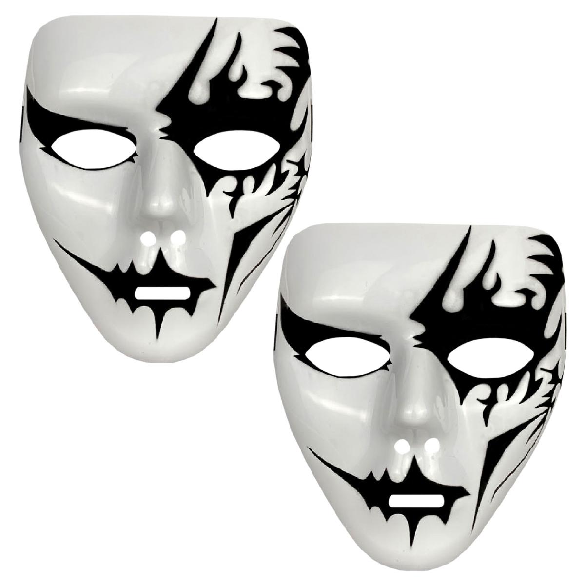 Foto 2 pulgar | Máscara Para Fiesta De Halloween  Z-smilefun  Mxkre-002  2 Piezas  Plástico Pvc Color   Blanco Y Negro