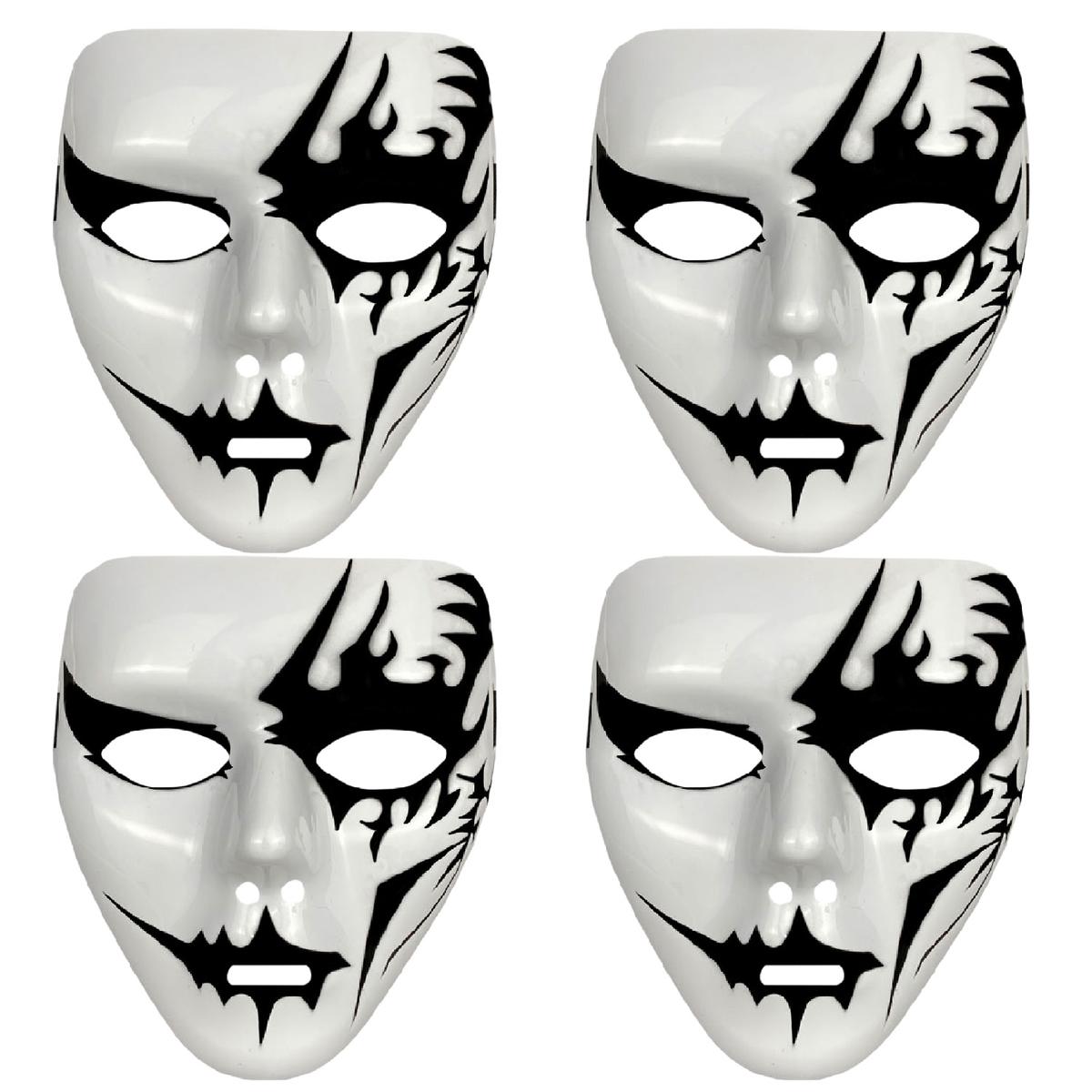 Disfraz De Terror  Z-smilefun  Mxkre-004 4 Piezas  Plástico Pvc Color   Blanco Y Negro