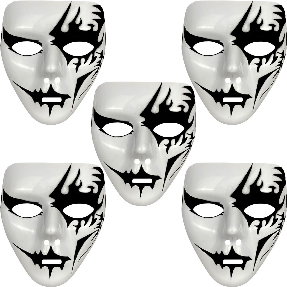 Día De Muertos Disfraz De Demonio  Z-smilefun  Mxkre-005  5  Piezas  Plástico Pvc Color   Blanco Y Negro