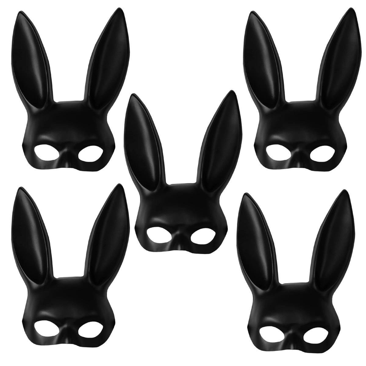 Máscaras De Conejo Día Brujas  Z-smilefun  Mxbmk-005  5 Piezas  Plástico Pvc Color  Negra