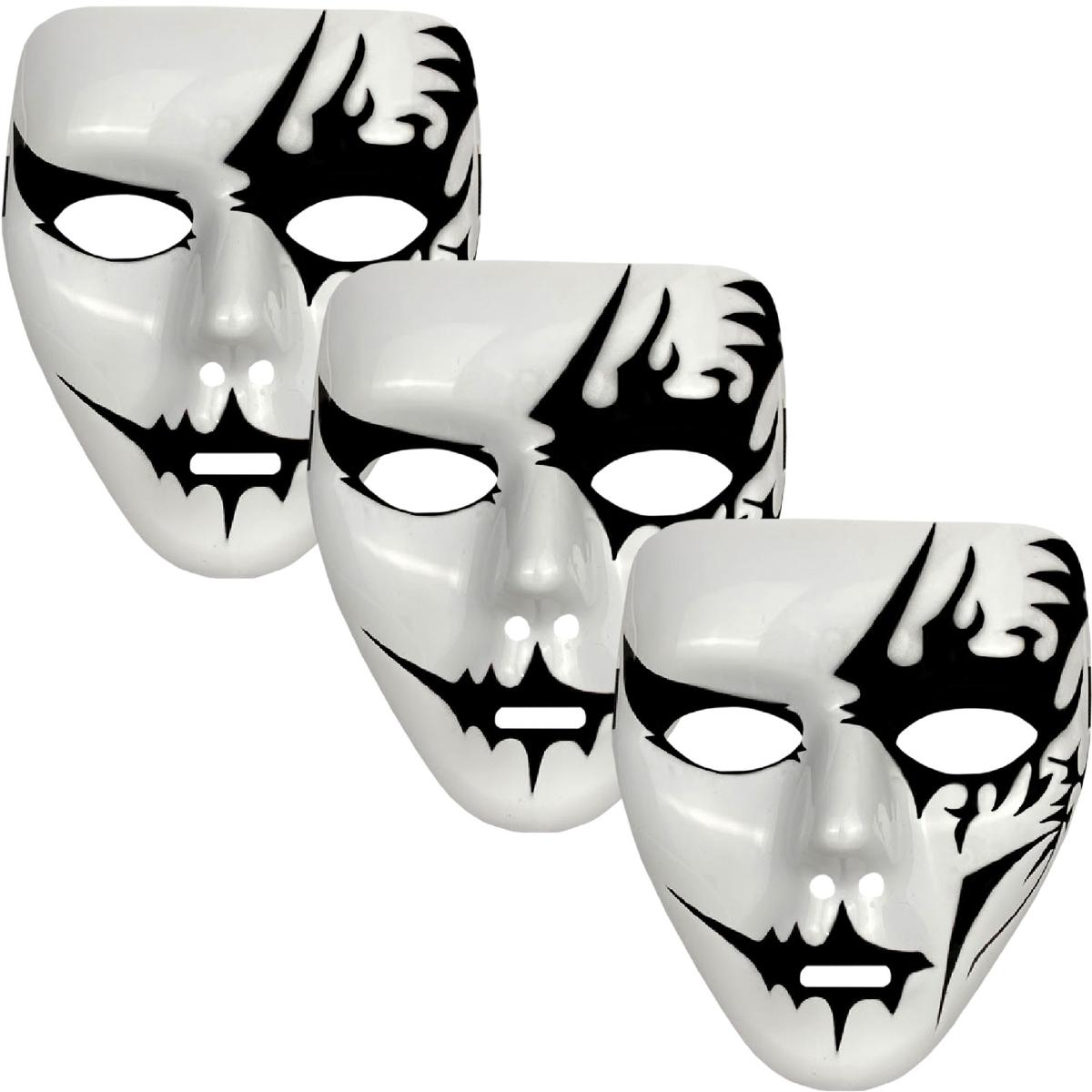 Disfraz Para Halloween De Demonio  Z-smilefun  Mxkre-003  3 Piezas  Plástico Pvc Color   Blanco Y Negro