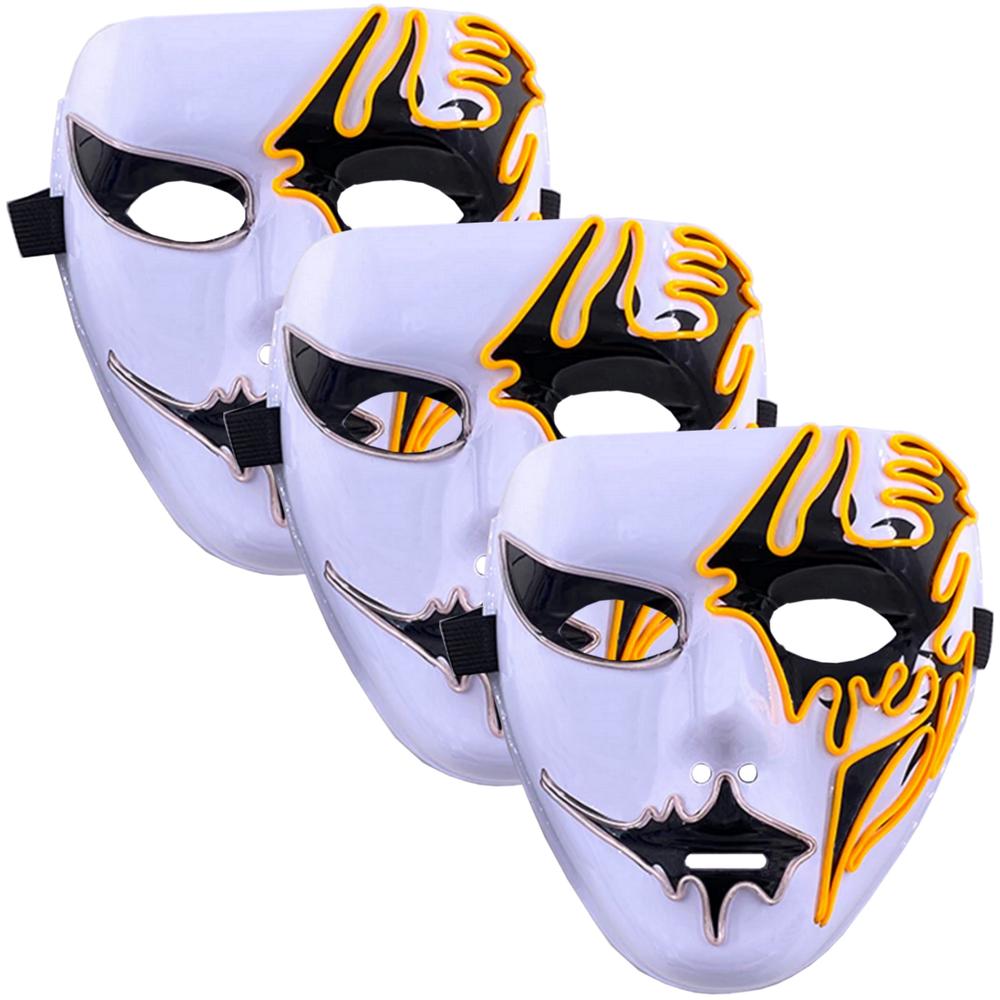 Foto 2 pulgar | Halloween Máscara  Fiesta Temática  Z-smilefun  Mxoen-018  3 Piezas  Plástico Pvc Color  Amarillo Con Blanco