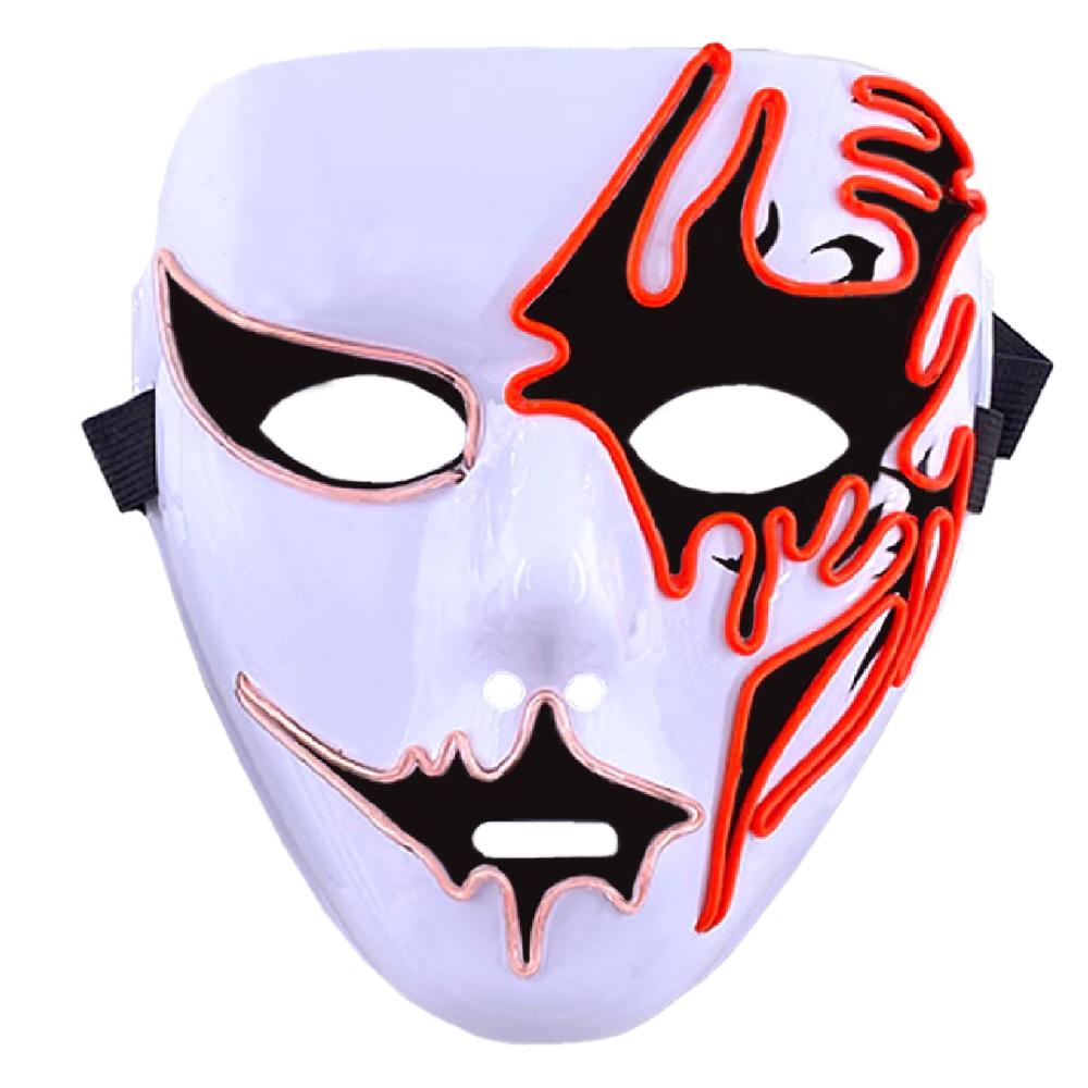 Máscara Para Halloween De Luz Neón  Z-smilefun  Mxoen-011  1 Pieza  Plástico Pvc Color  Rojo Con Blanco