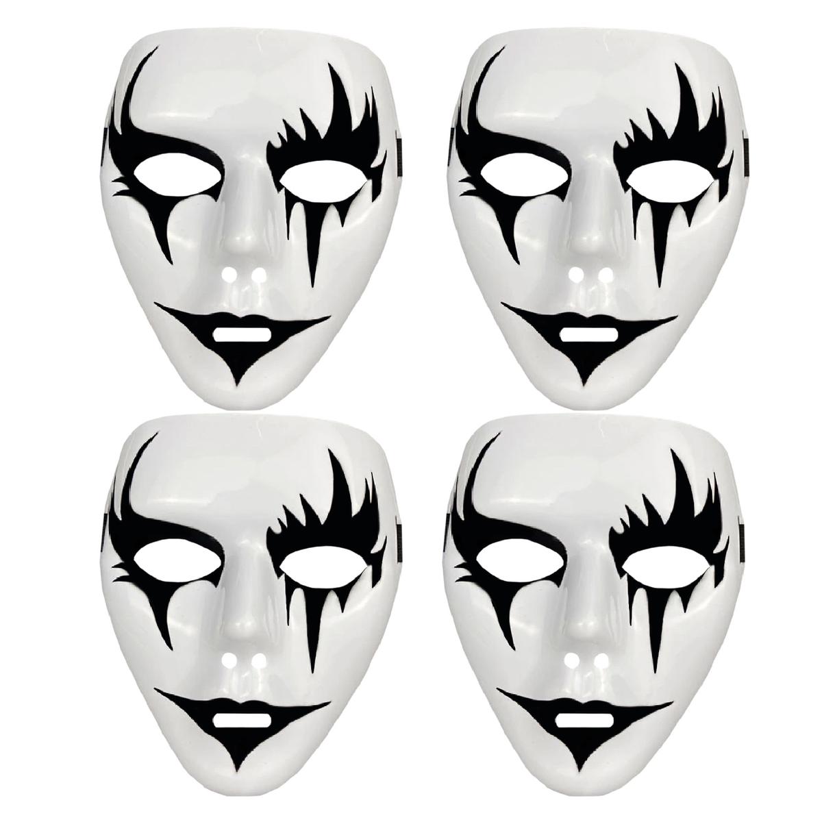 Foto 2 pulgar | Máscaras De Demonio Para Halloween  Z-smilefun  Mxehl-004 4 Piezas  Plástico Pvc Color  Blanco Y Negro