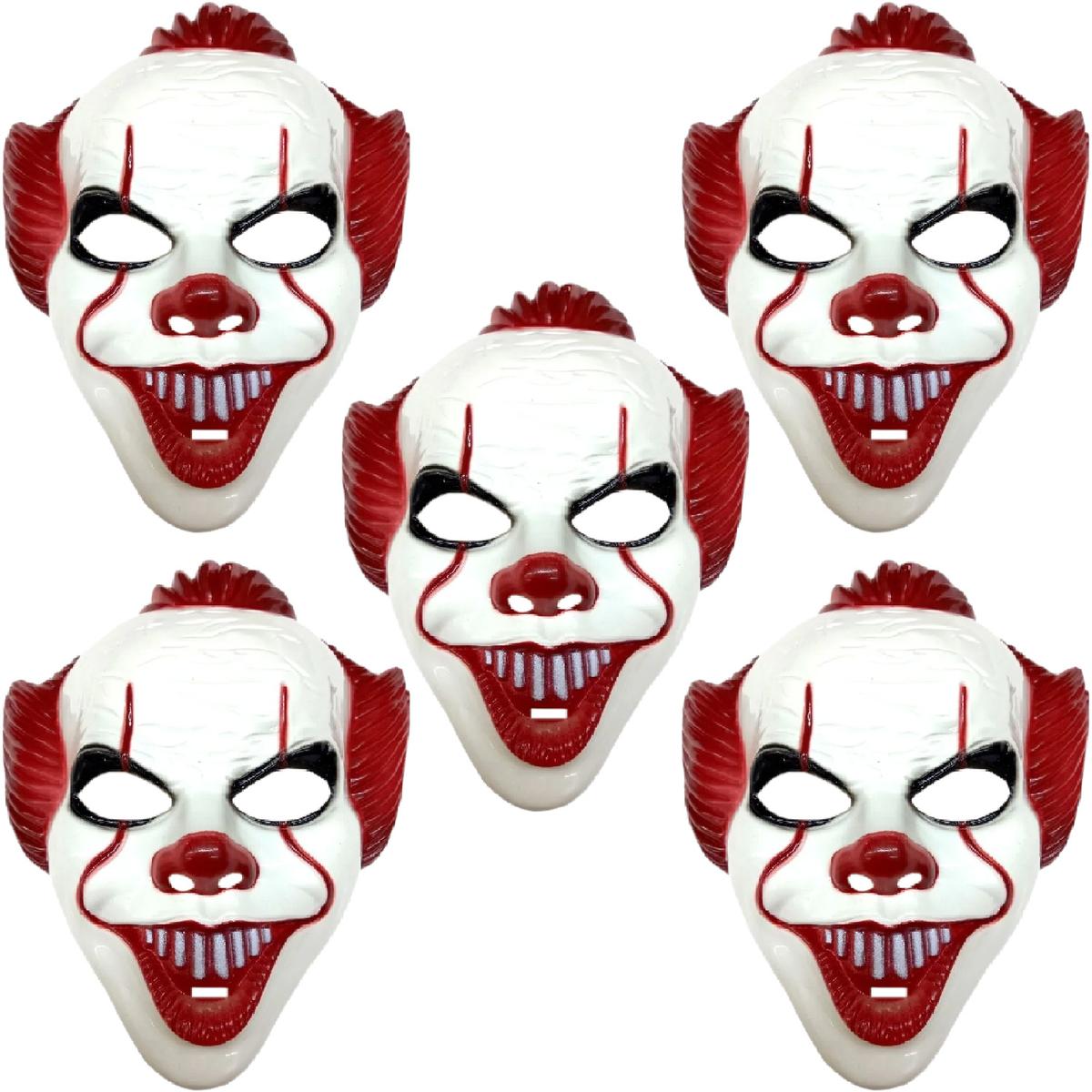 Careta De Halloween Aterradora  Z-smilefun  Mxezo-005  5  Piezas  Plástico Pvc Color  Blanco/rojo