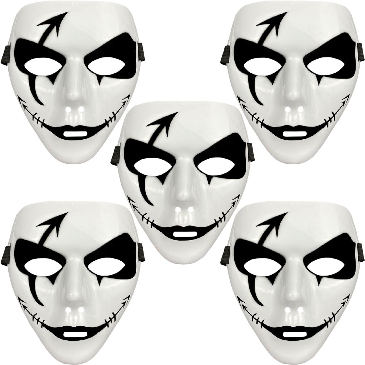 Día De Muertos Disfraz De Demonio  Z-smilefun  Mxfrc-005  5  Piezas  Plástico Pvc Color  Blanco Y Negro