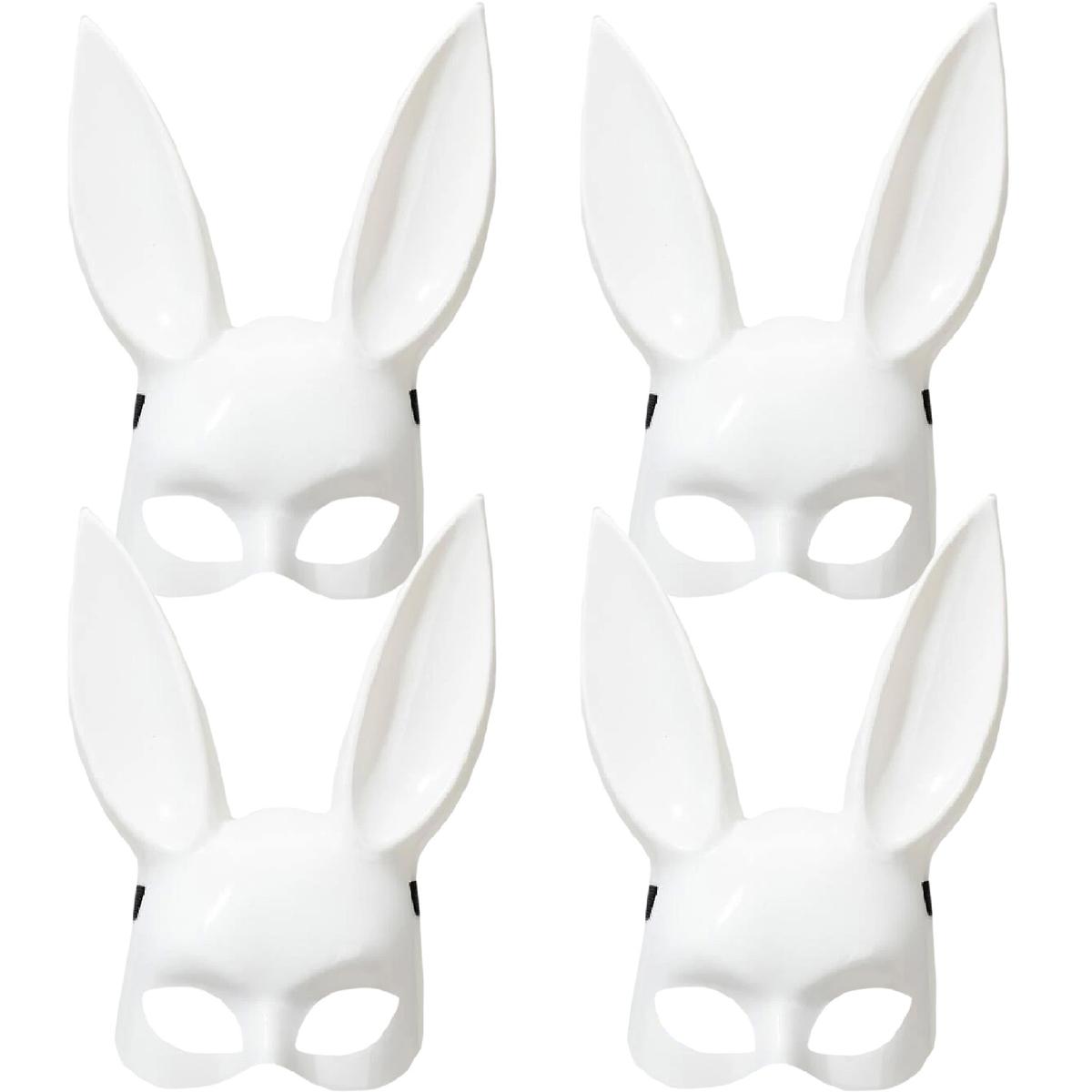 Antifaz Bunny De Plástico Suave  Z-smilefun  Mxbmk-009 4 Piezas  Plástico Pvc Color  Blanca