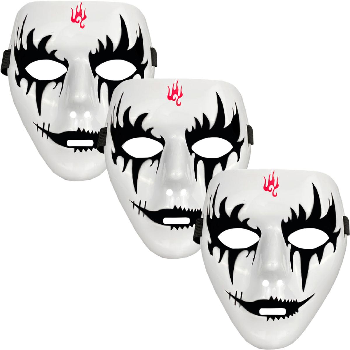 Máscaras Demoniacas Para Fiesta  Z-smilefun  Mxevi-003  3 Piezas  Plástico Pvc Color  Blanco Y Negro