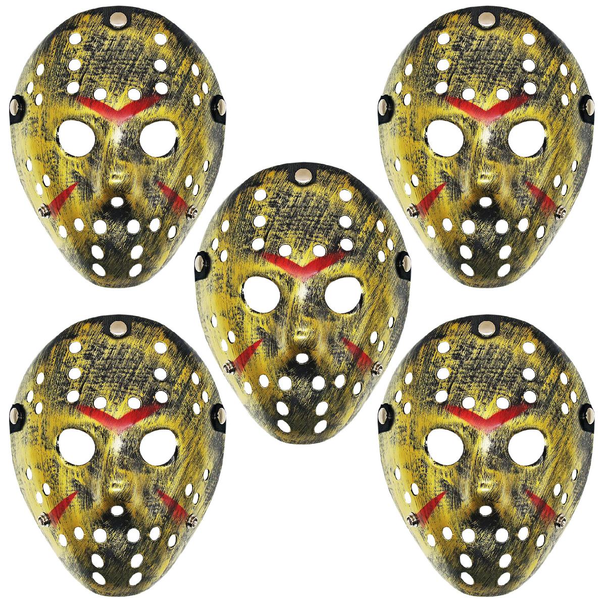 Foto 2 pulgar | Jason Voorhees Máscara  Z-smilefun  Mxjgd-005  5  Piezas  Plástico Pvc Color  Dorado