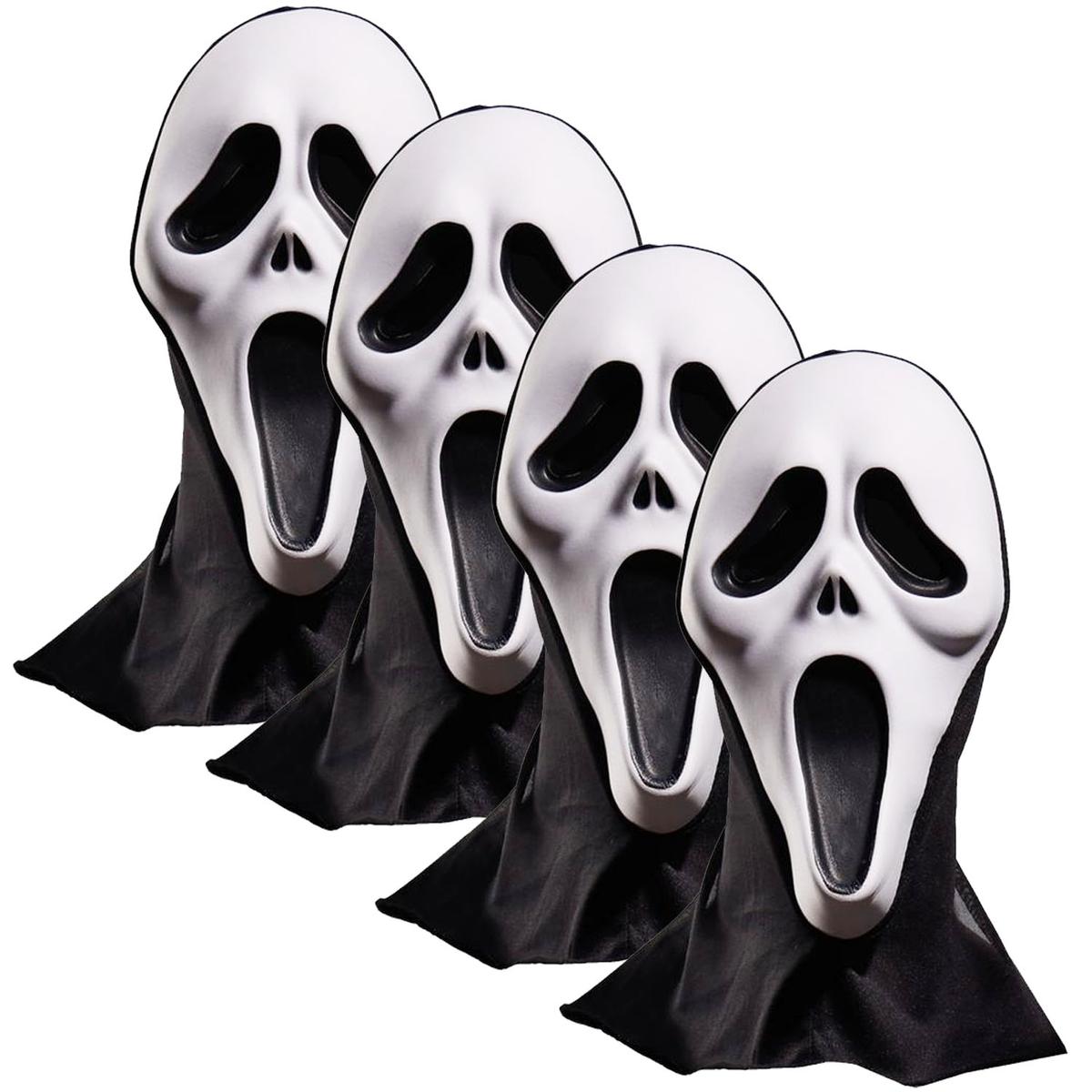 Careta De Halloween Aterradora  Z-smilefun  Mxrea-004 4 Piezas  Plástico Pvc Color  Blanco/negro