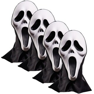 Foto 1 | Careta De Halloween Aterradora Z-smilefun Mxrea-004 4 Piezas Plástico Pvc Color Blanco/negro