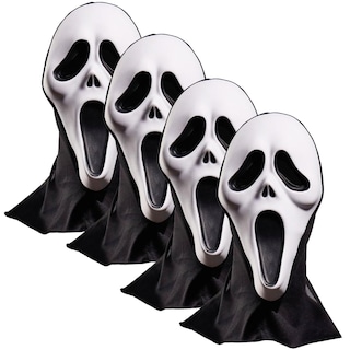 Foto 2 | Careta De Halloween Aterradora Z-smilefun Mxrea-004 4 Piezas Plástico Pvc Color Blanco/negro