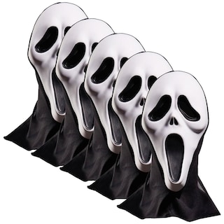 Foto 1 | Máscara Para Cosplay Scream Z-smilefun Mxrea-005 5 Piezas Plástico Pvc Color Blanco/negro